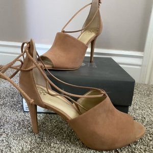 Vince Camuto Vevey Lace-Up Peep-Toe Pump